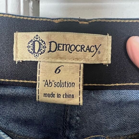 Democracy Blue Ab Solution Stretch Distressed Ankle Skinny Jeans Size 6 - Picture 7 of 9